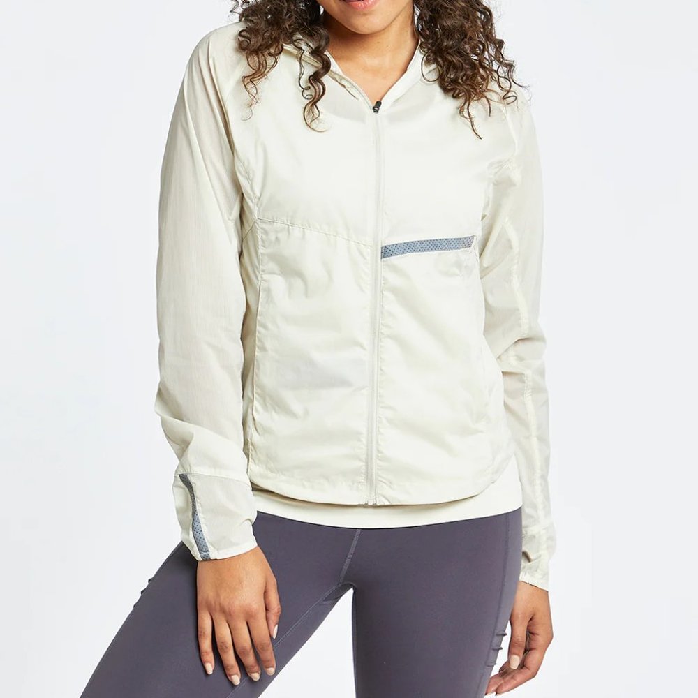 Women's Oiselle Reflective Vim Jacket in Ivory - size Small - NWT
